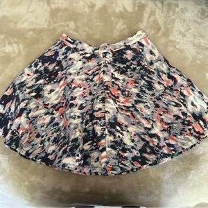 A-line printed skirt with zipper